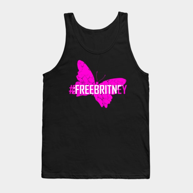 #FreeBritney Hashtag Free Britney Movement Butterfly Tank Top by Bezra